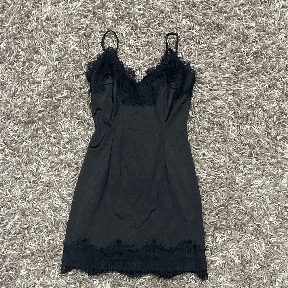 Fashion Nova Elegant Black Lace Slip Dress size small